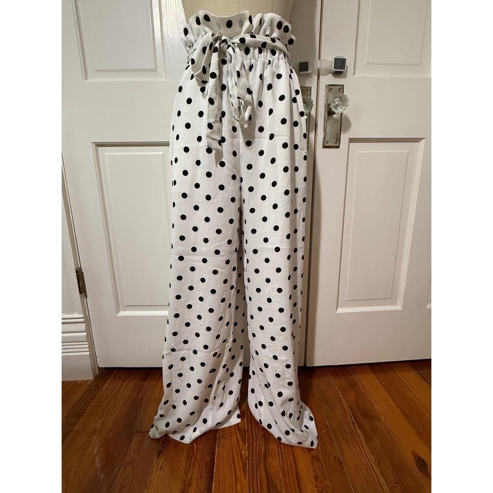 Anthropologie English Factory High Waisted Polka Dot Trousers Pants, Med - Picture 4 of 10